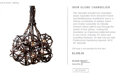 Iron Globe Chandelier